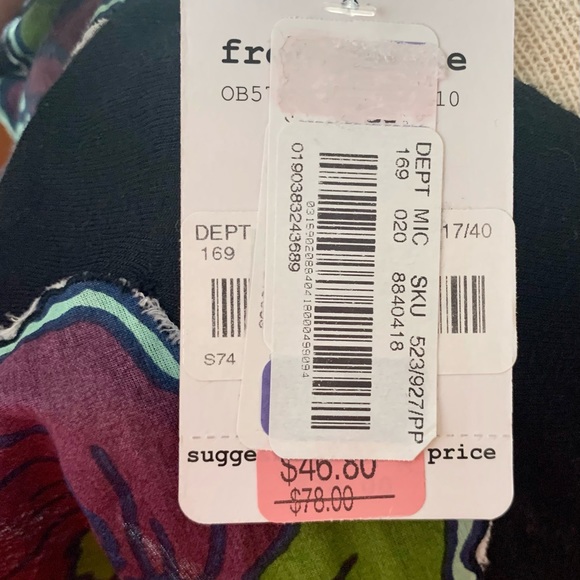 New FREE PEOPLE One Shoulder Floral Shirt - Picture 5 of 6